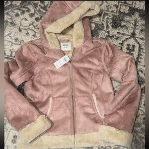 Women’s Hollister Pink Faux Shearling Jacket NWT size med